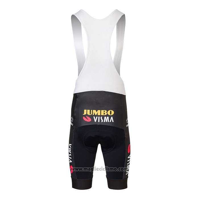 2022 Gilet Antivento Jumbo Visma Giallo Manica Corta e Salopette